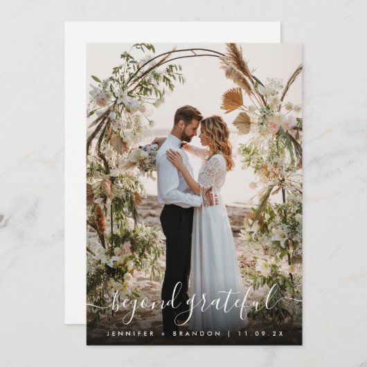 Afgezien van de dankbare overlay foto dank u bedankkaart (Voorkant / Achterkant)