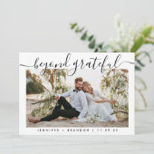 Afgezien van de dankbare weduwfoto op het calligra bedankkaart (Staand voorkant)