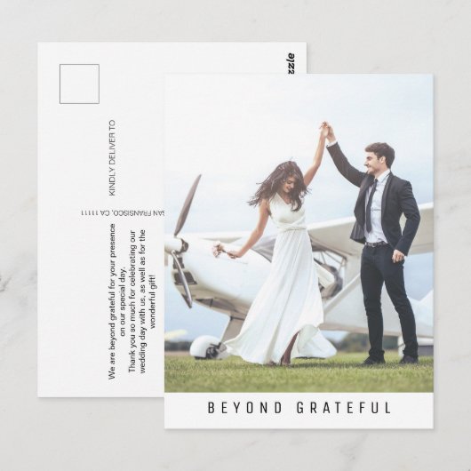 Afgezien van het grootmoedige simpele fotohuwelijk briefkaart (Voorkant / Achterkant)