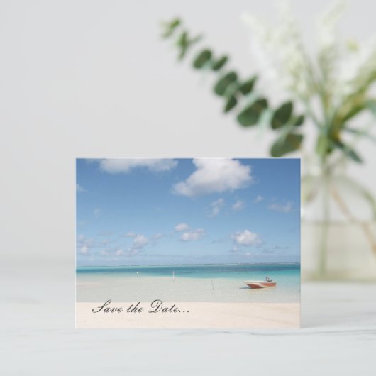 Afgezonderd eiland - BEWAAR DE DATUM Aankondigingskaart (Staand voorkant)