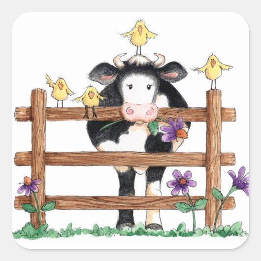 Afgezonderde Koe - Stickers (Voorkant)