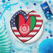 Afghaans Amerikaans hart Valentijnsdag bruiloft ca Papieren Bordje (Feest)