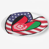 Afghaans Amerikaans hart Valentijnsdag bruiloft ca Papieren Bordje (Gekanteld)