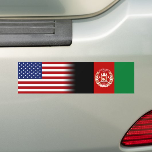 Afghaans-Amerikaanse Afghaanse vlag Amerikaanse vl Bumpersticker (Op auto)