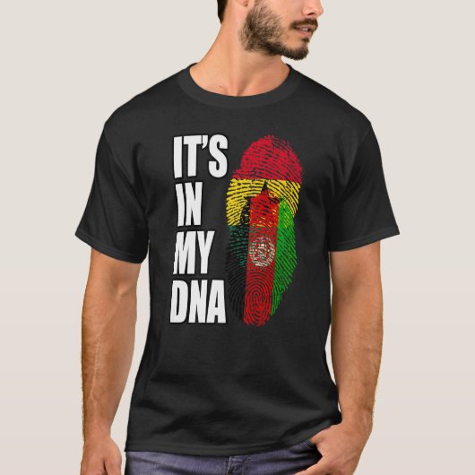 Afghaans en Ghanees mix DNA vlag erfgoed T-shirt (Voorkant)