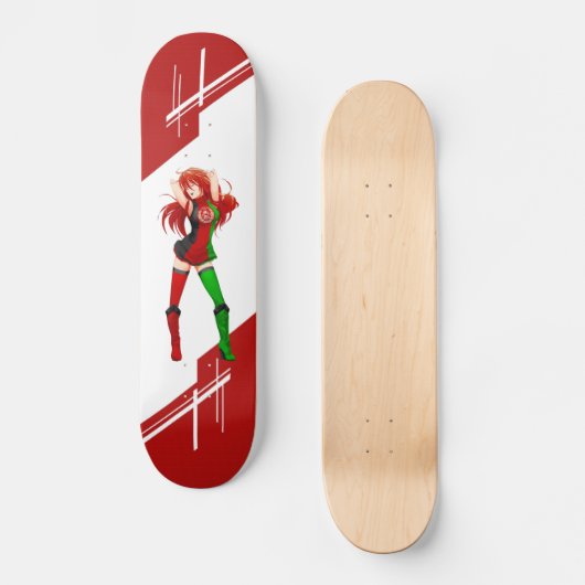 Afghaans meisje Manga Anime verkleed in vlag Persoonlijk Skateboard (Voorkant)