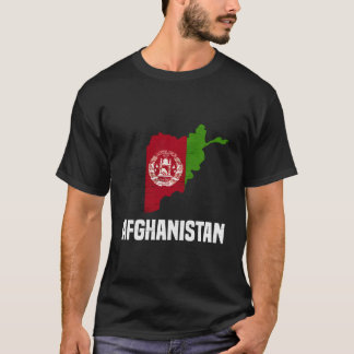 Afghaans vlaggenlandkaart schetst Afghanistan T-shirt
