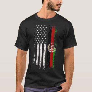 Afghaanse Amerikaanse vlag T-shirt