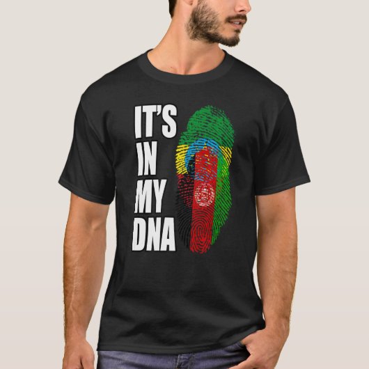 Afghaanse en Ethiopische mix DNA vlag erfgoed T-shirt (Voorkant)