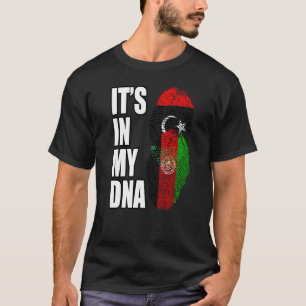 Afghaanse en Libische Mix DNA Erfgoed Vlag T-shirt
