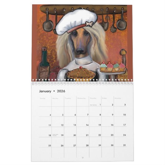 Afghaanse hond 2025 kalender (Jan 2026)