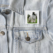 Afghaanse hond 9Y247D-025 Vierkante Button 5,1 Cm (In situ)