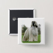 Afghaanse hond 9Y247D-025 Vierkante Button 5,1 Cm (Voorkant /achterkant)