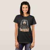 Afghaanse Hond Bloemen T-shirt (Voorkant volledig)