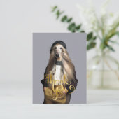 Afghaanse hond blond haar in broek Bedankt Briefkaart (Staand voorkant)