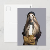 Afghaanse hond blond haar in broek briefkaart (Voorkant / Achterkant)