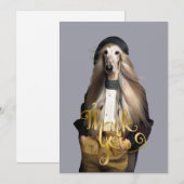 Afghaanse hond blond haar in broek Dank je Bedankkaart (Voorkant / Achterkant)
