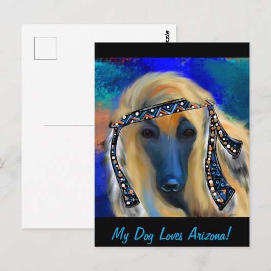 Afghaanse hond briefkaart (Voorkant / Achterkant)