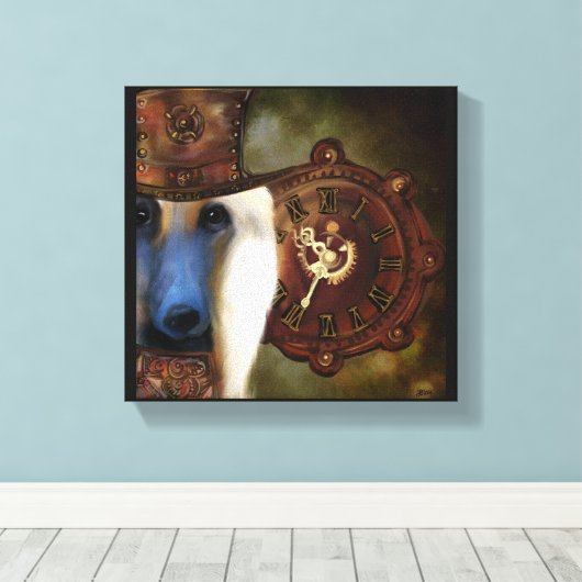 Afghaanse hond canvas afdruk (Insitu (Houten vloer))