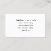 Afghaanse hond die aan het kruipen is visitekaartje (Achterkant)