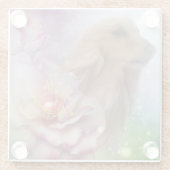 Afghaanse hond en bloemen glazen onderzetter (Achterkant)