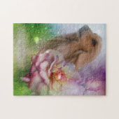 Afghaanse hond Fantasy Flowers Dog Art Legpuzzel (Horizontaal)