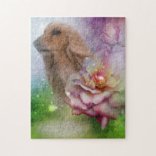 Afghaanse hond Fantasy Flowers Dog Art Legpuzzel