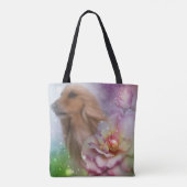 Afghaanse hond Fantasy Flowers Dog Art Tote Bag (Achterkant)
