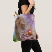 Afghaanse hond Fantasy Flowers Dog Art Tote Bag (Dichtbij)