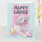 Afghaanse Hond Gelukkig Pasen Kaart (Gele Bloem)