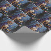 Afghaanse hond grillig Halloween schilderij Cadeaupapier (Hoek)