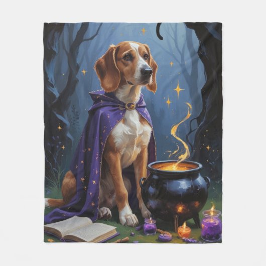 Afghaanse hond grillig Halloween schilderij Fleece Deken (Voorkant)