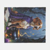 Afghaanse hond grillig Halloween schilderij Fleece Deken (Voorkant (Horizontaal))