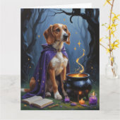 Afghaanse hond grillig Halloween schilderij Kaart (Gele Bloem)