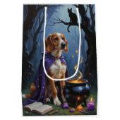 Afghaanse hond grillig Halloween schilderij Medium Cadeauzakje (Achterkant)