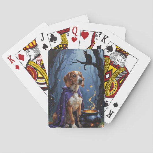 Afghaanse hond grillig Halloween schilderij Pokerkaarten (Achterkant)