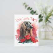 Afghaanse hond Hond Mom Floral Briefkaart (Staand voorkant)