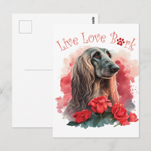 Afghaanse hond Hond Mom Floral Briefkaart (Voorkant / Achterkant)