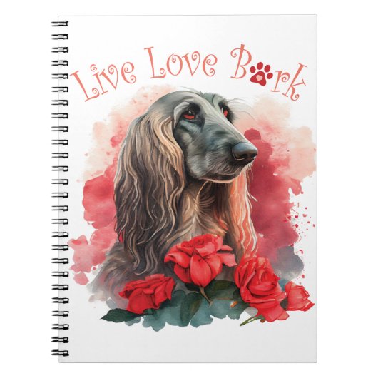 Afghaanse hond Hond Mom Floral Notitieboek (Voorkant)