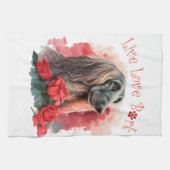 Afghaanse hond Hond Mom Floral Theedoek (Horizontaal)