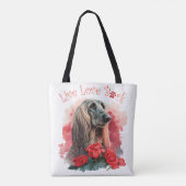 Afghaanse hond Hond Mom Floral Tote Bag (Achterkant)