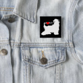 Afghaanse hond I Love (hart) my Vierkante Button 5,1 Cm (In situ)