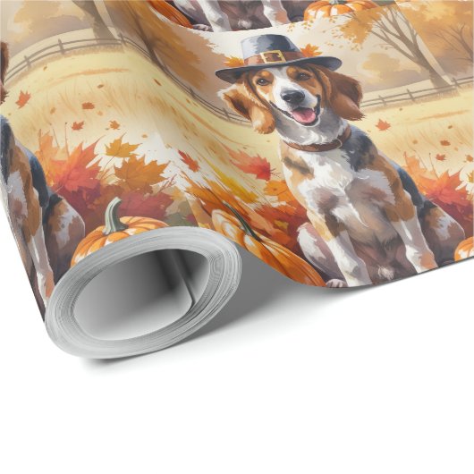 Afghaanse hond in de herfst verlaat Thanksgiving k Cadeaupapier (Rol Hoek)