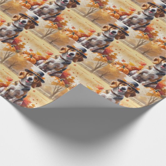 Afghaanse hond in de herfst verlaat Thanksgiving k Cadeaupapier (Hoek)