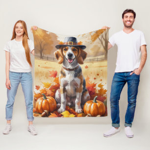 Afghaanse hond in de herfst verlaat Thanksgiving k Fleece Deken