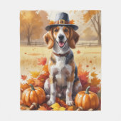 Afghaanse hond in de herfst verlaat Thanksgiving k Fleece Deken (Voorkant)
