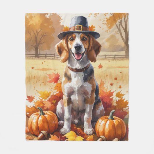 Afghaanse hond in de herfst verlaat Thanksgiving k Fleece Deken (Voorkant)