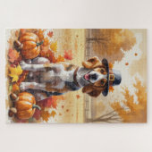 Afghaanse hond in de herfst verlaat Thanksgiving k Legpuzzel (Horizontaal)