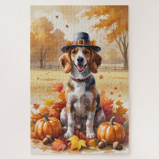 Afghaanse hond in de herfst verlaat Thanksgiving k Legpuzzel (Verticaal)