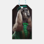 afghaanse hond in St. Patrick's Day Dress Cadeaulabel (Voorkant)
